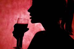 Woman with wine glass